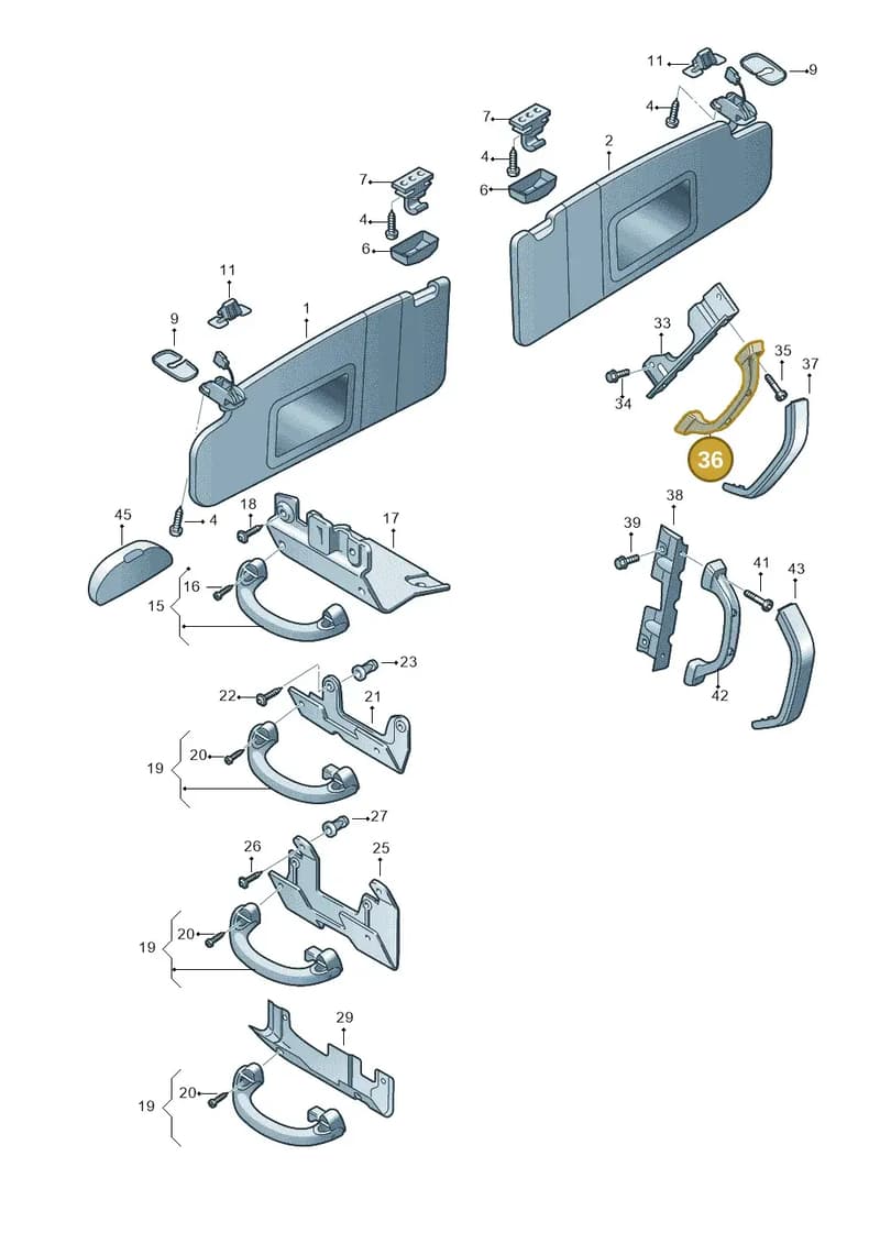 7E08586388YS — Volkswagen Transport. multivan (2019-2024) diagram 861857500, position 36