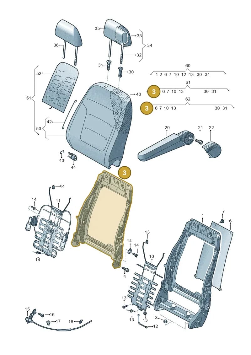 7E0881045S — Volkswagen Transp. caravelle (2011-2015) diagram 679881500, position 3