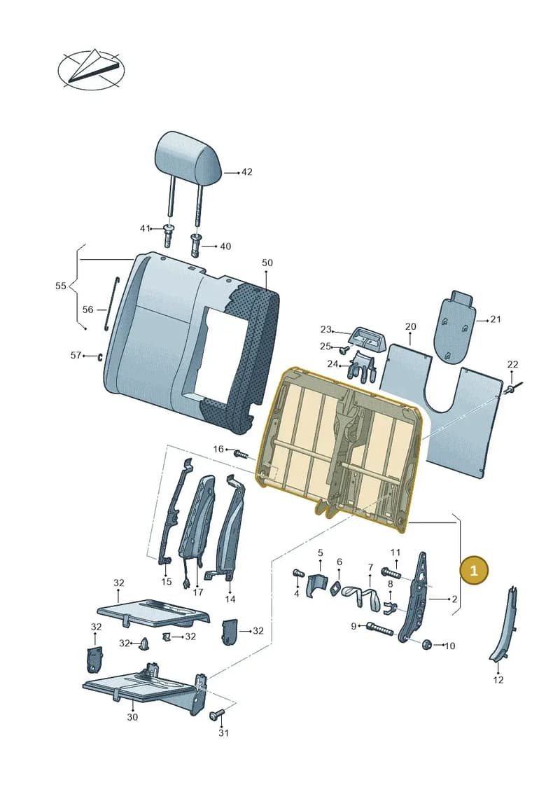 7E0881046CS — Volkswagen Caravelle (2019-2024) diagram 861881200, position 1