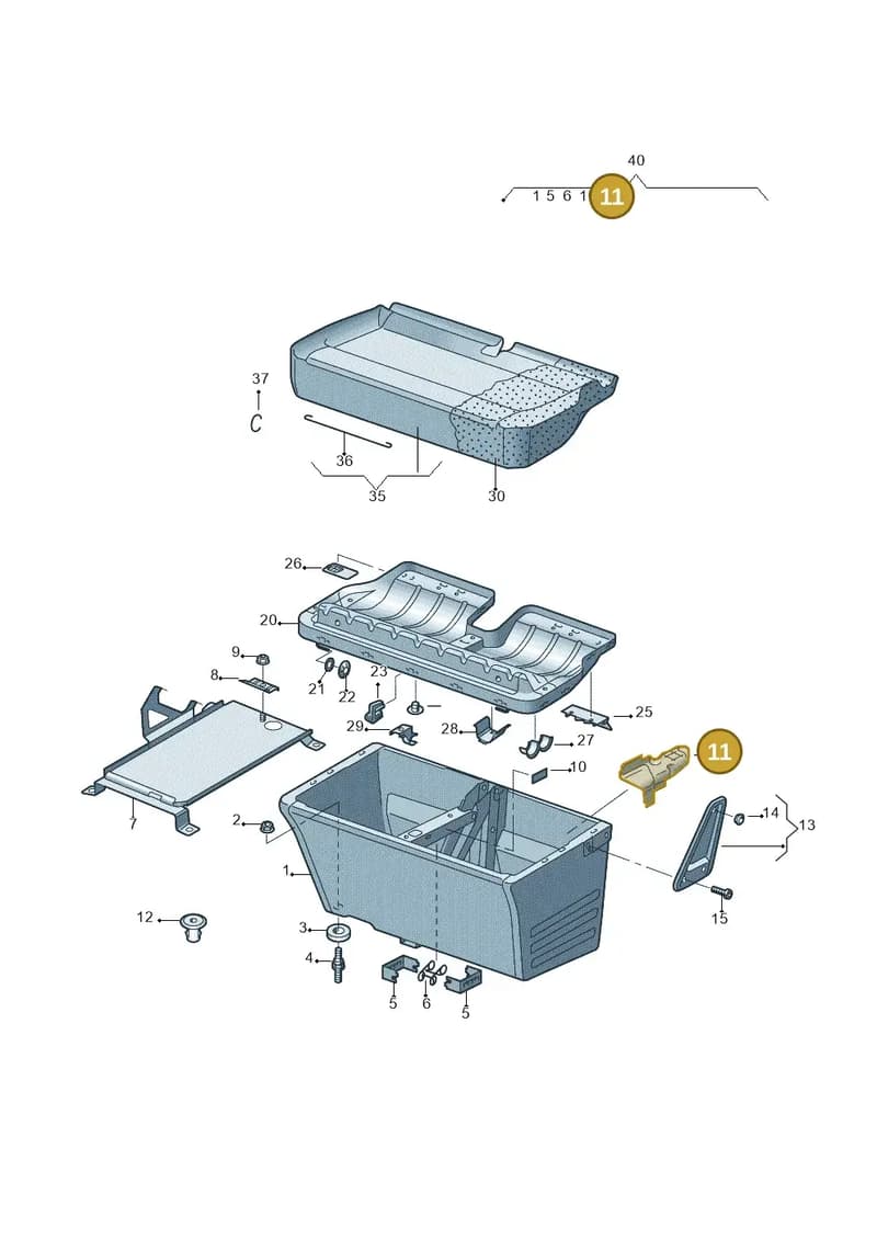 7E08813289B9 — Volkswagen Transp. caravelle (2011-2015) diagram 679881100, position 11