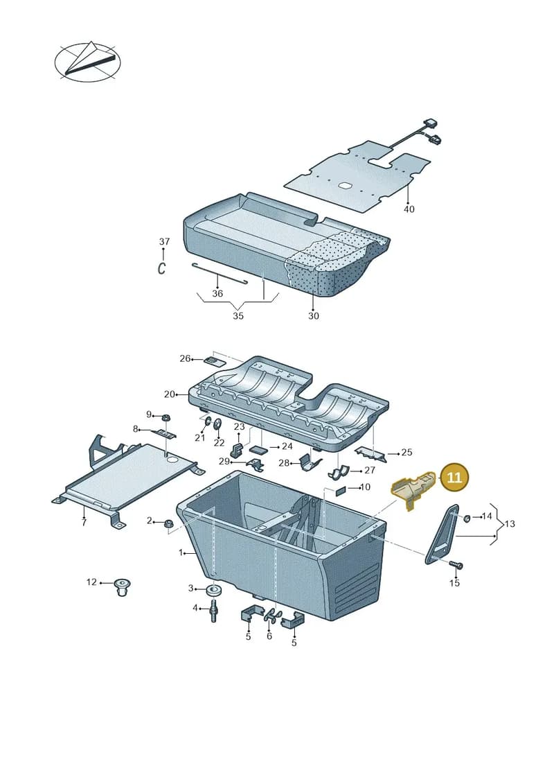 7E08813289B9 — Volkswagen Caravelle (2019-2024) diagram 861881100, position 11