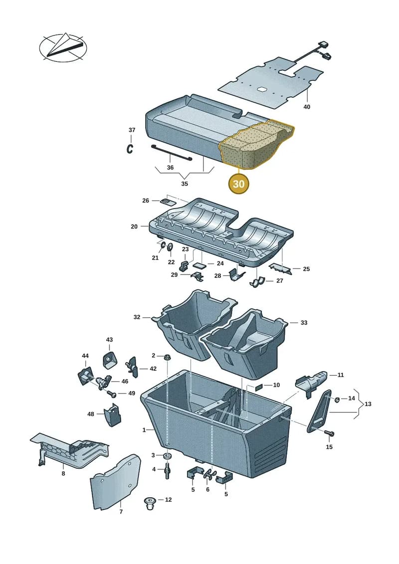 7E0881375J — Volkswagen Caravelle (2019-2024) diagram 7ep881010, position 30