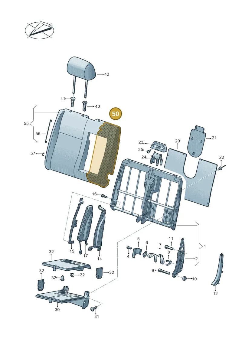 7E0881776J — Volkswagen Caravelle (2019-2024) diagram 861881200, position 50