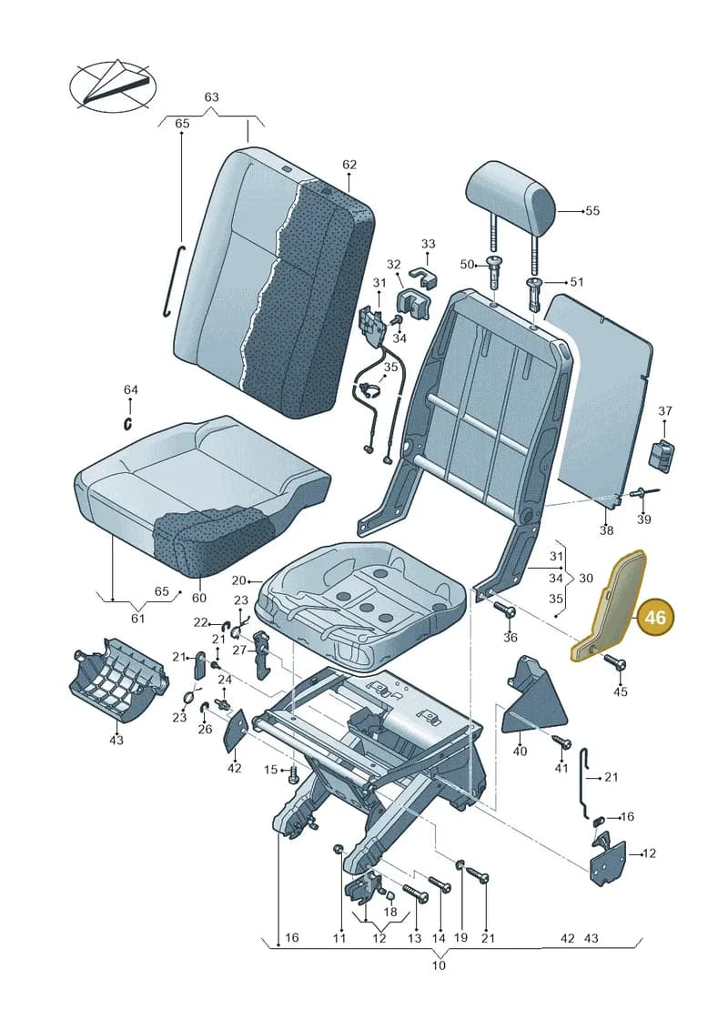 7E0883617D82V — Volkswagen Caravelle (2019-2024) diagram 861883200, position 46