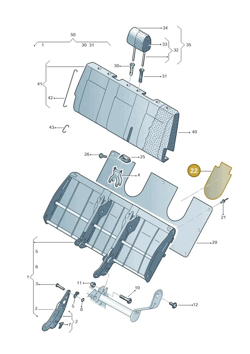 7E0883623A9B9 — Volkswagen Caravelle (2019-2024) diagram 410885500, position 22