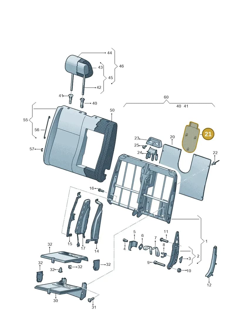 7E0883623A9B9 — Volkswagen Transp. caravelle (2011-2015) diagram 679881200, position 21