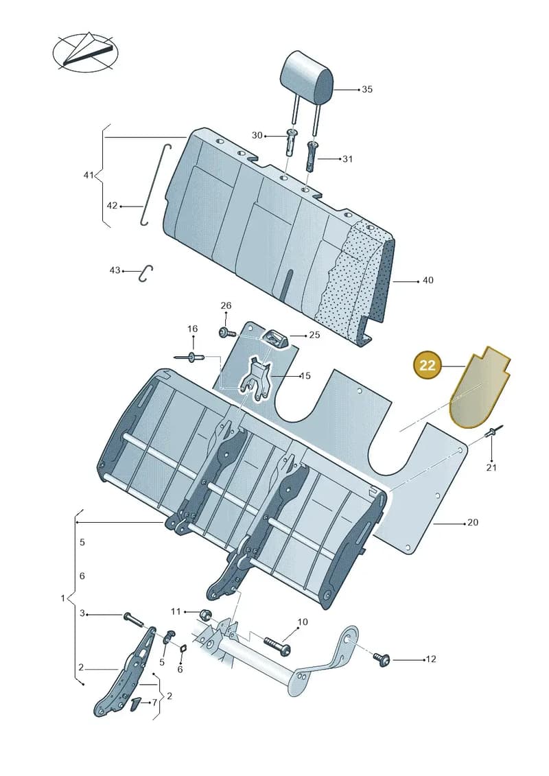 7E0883623A9B9 — Volkswagen Caravelle (2019-2024) diagram 861885450, position 22