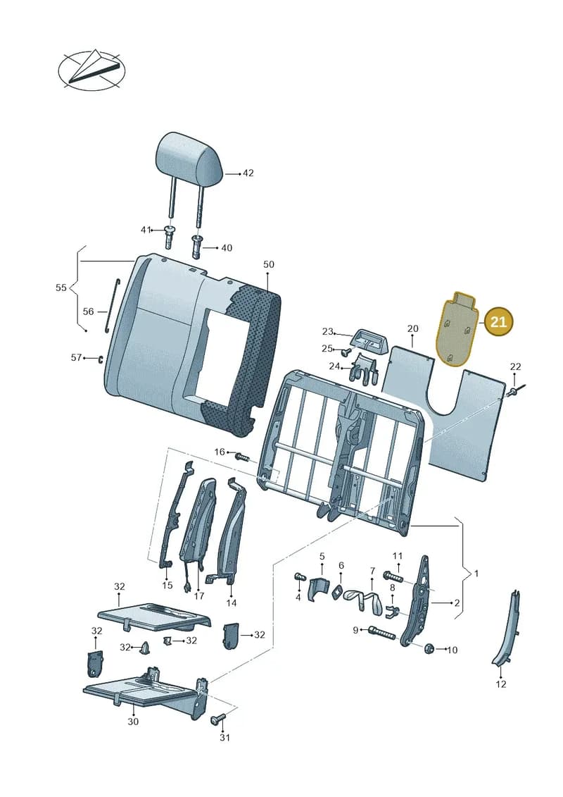 7E0883623A9B9 — Volkswagen Caravelle (2019-2024) diagram 861881200, position 21