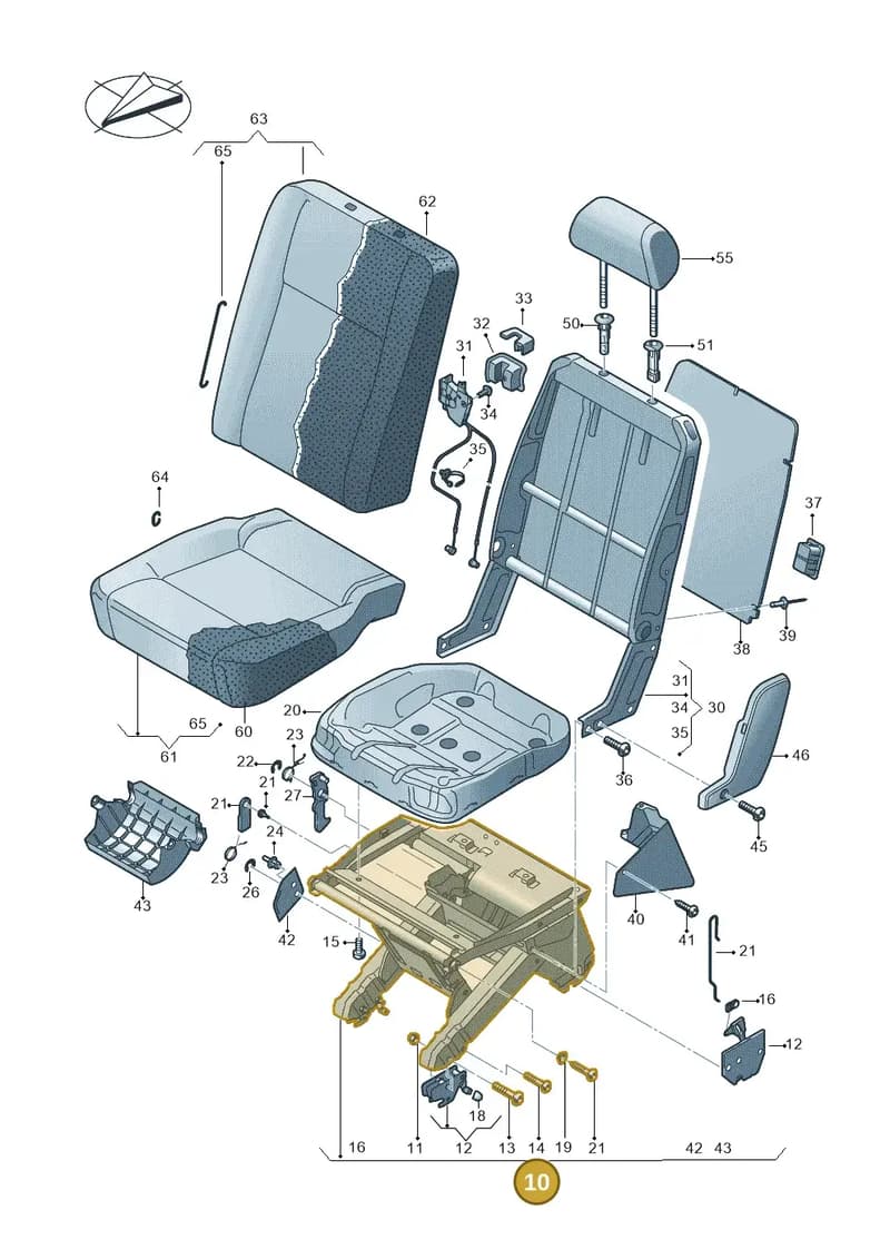 7E0883669Q01A — Volkswagen Caravelle (2019-2024) diagram 861883200, position 10