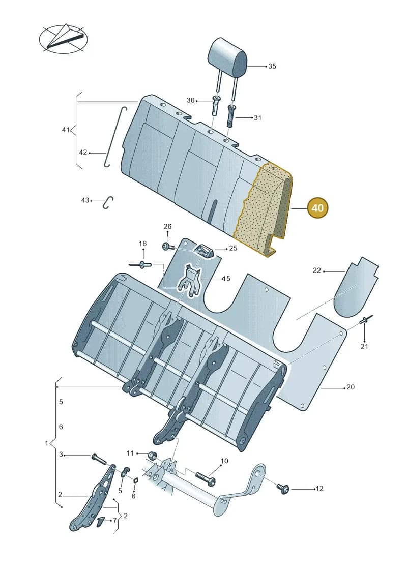 7E0885775A — Volkswagen Caravelle (2019-2024) diagram 861885450, position 40