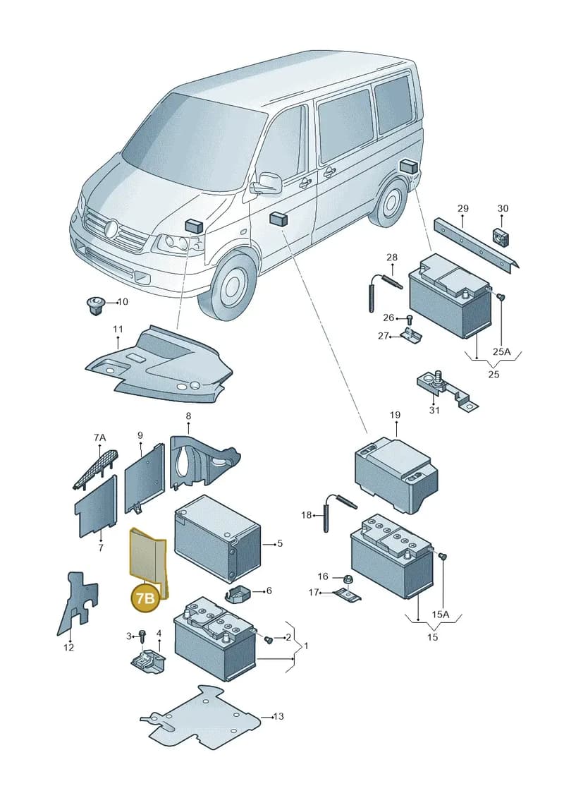 7E0915435B9B9 — Volkswagen Transp. caravelle (2011-2015) diagram 731915000, position 7B