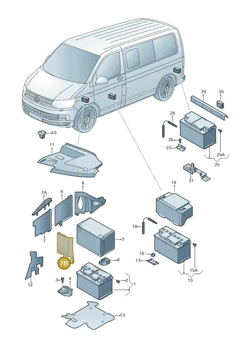 7E0915435B9B9 — Volkswagen California (2015-2019) diagram 871915000, position 7B
