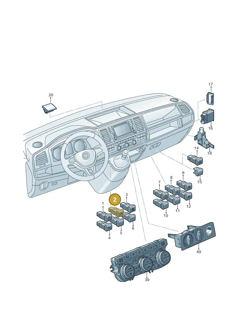 7E0919234AWHS — Volkswagen California (2015-2019) diagram 871941510, position 2