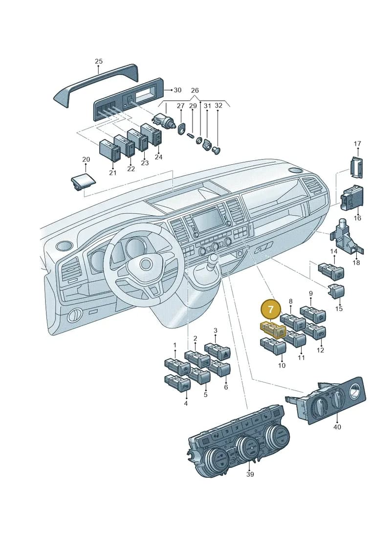 7E0927134BWHS — Volkswagen Transporter Single Cab (2015-2019) diagram 862941510, position 7