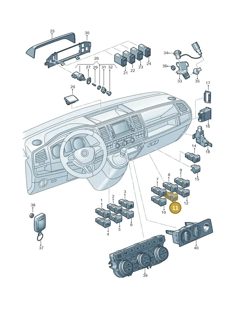 7E0927225BWHS — Volkswagen Caravelle (2015-2019) diagram 861941510, position 11