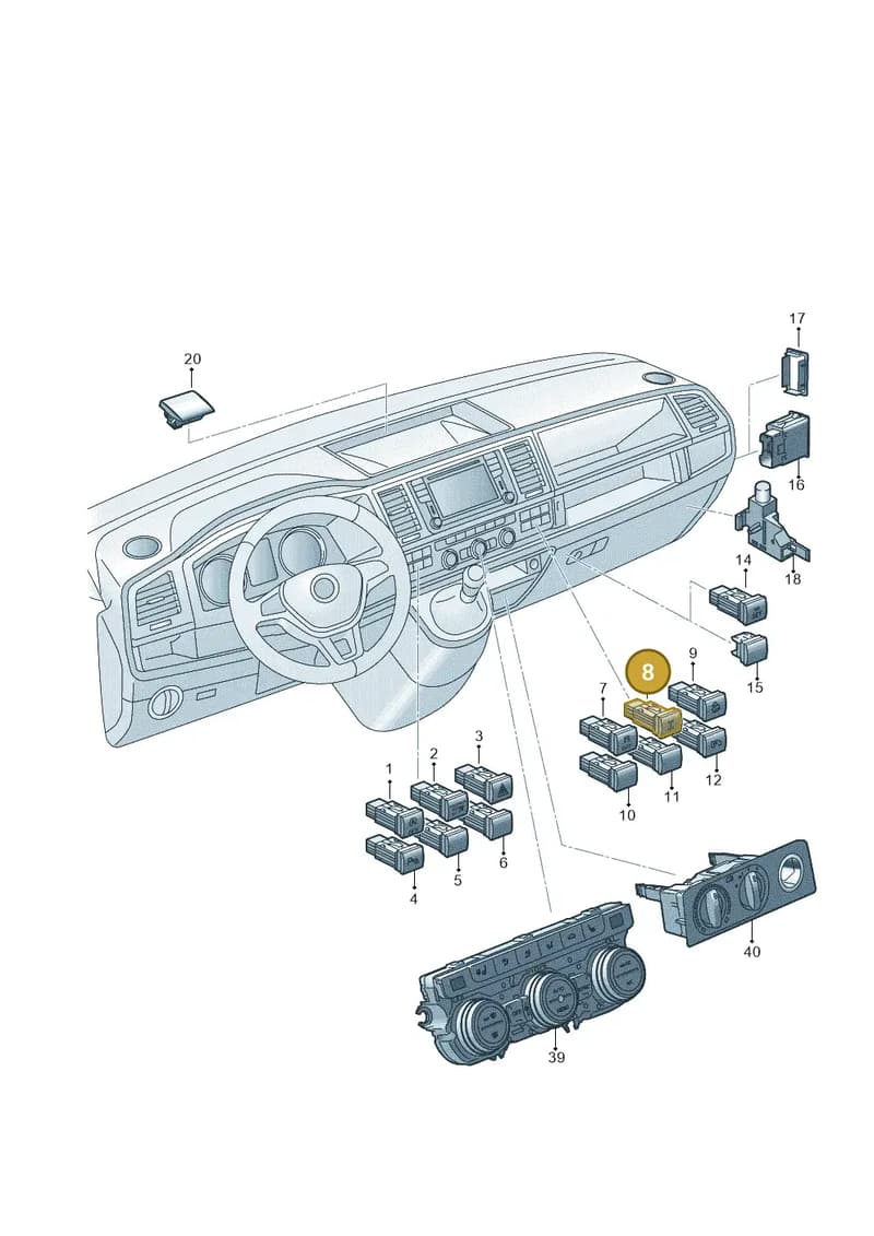 7E0941435EWHS — Volkswagen California (2015-2019) diagram 871941510, position 8