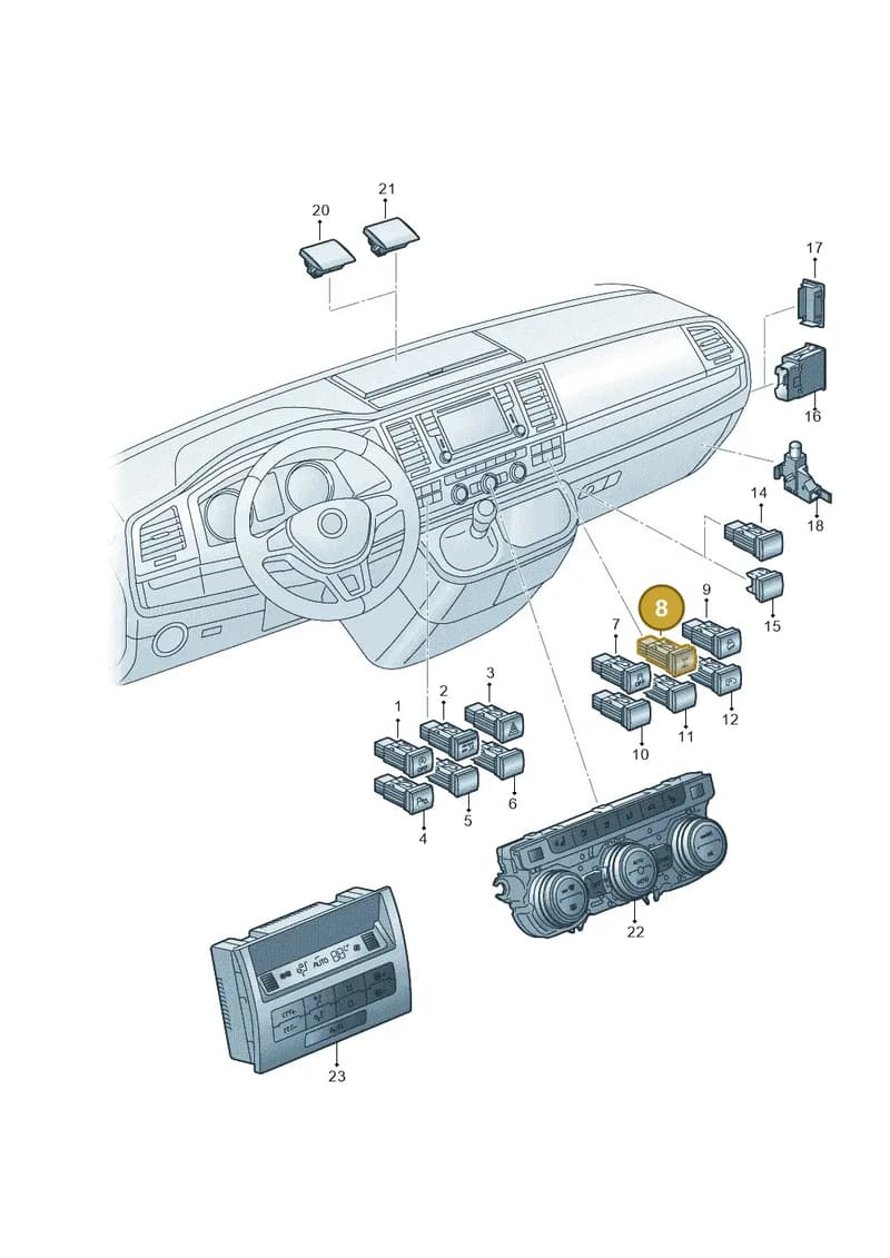 7E0941435EWHS — Volkswagen Caravelle (2015-2019) diagram 861941500, position 8