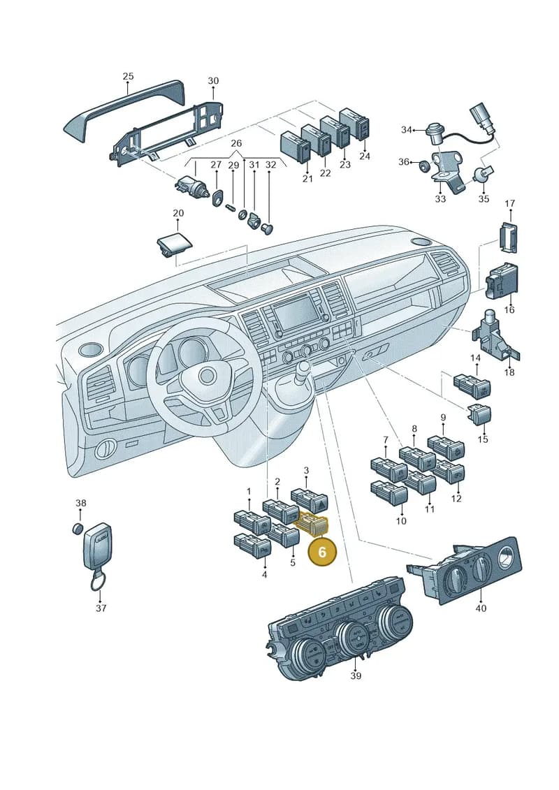 7E0941530CWHS — Volkswagen Caravelle (2015-2019) diagram 861941510, position 6