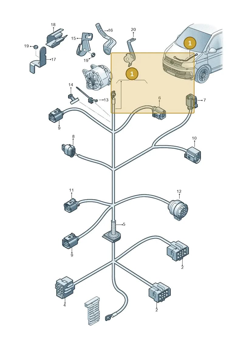 7E0971072NF — Volkswagen Caravelle (2015-2019) diagram 861971080, position 1