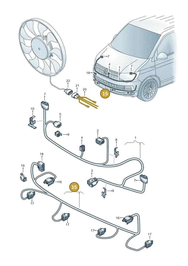 7E0971095 — Volkswagen Caravelle (2015-2019) diagram 861971000, position 15