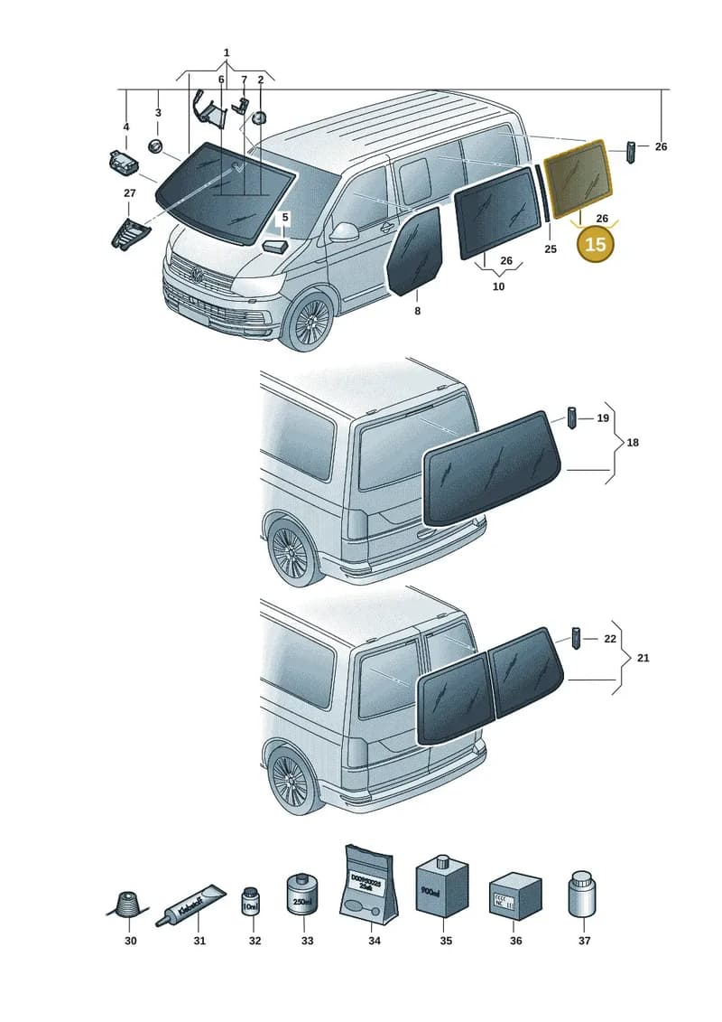 7E1845332ENVB — Volkswagen Caravelle (2019-2024) diagram 7ep845000, position 15