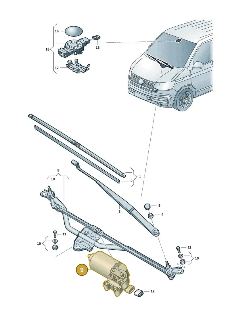 7E1955113G — Volkswagen Transporter Multivan (2019-2024) diagram 7em955000, position 9
