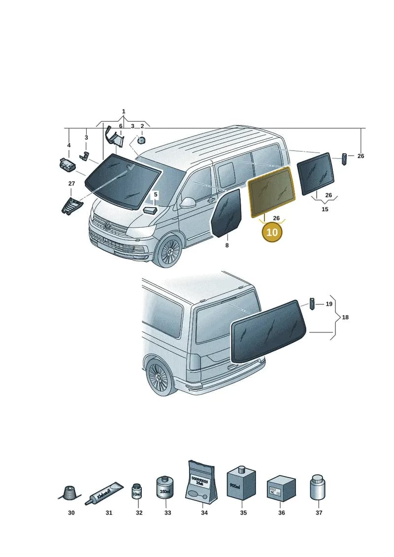 7E5845305NNVB — Volkswagen Transporter Multivan (2019-2024) diagram 7em845000, position 10