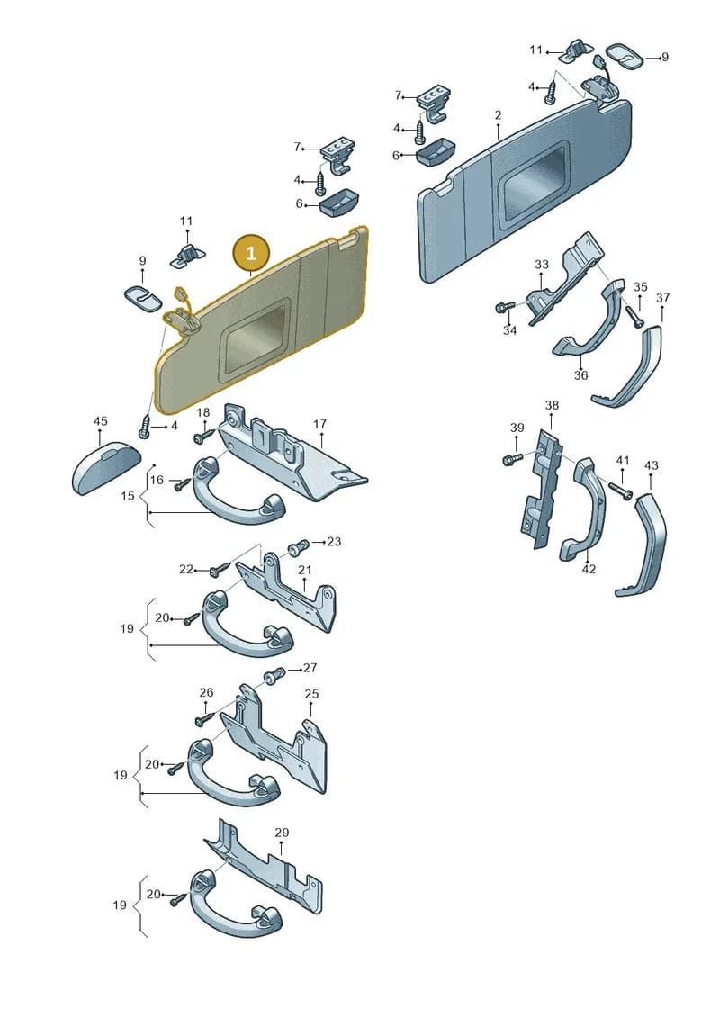 7E5857551F2G5 — Volkswagen Caravelle (2015-2019) diagram 861857500, position 1