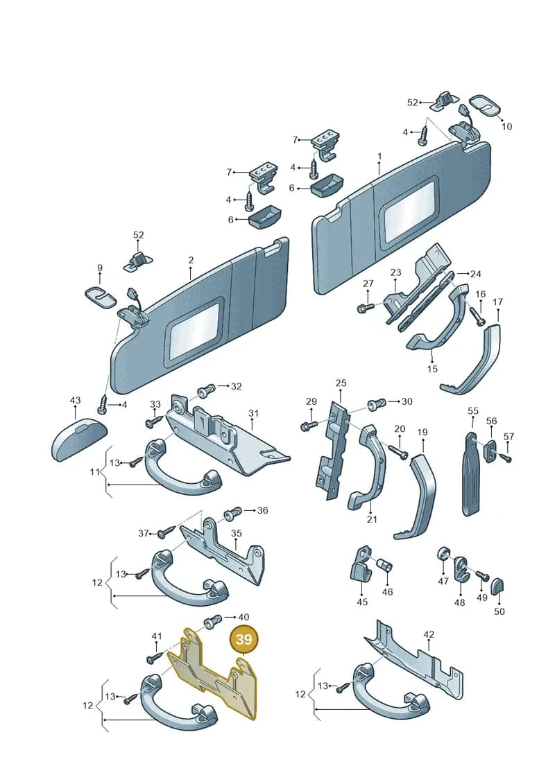 7E5858687A — Volkswagen Transp. caravelle (2011-2015) diagram 410857500, position 39