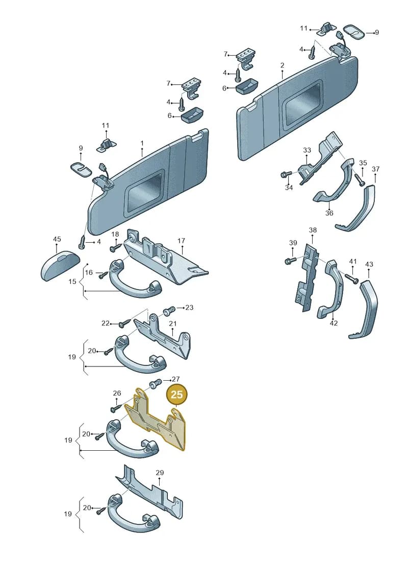 7E5858688A — Volkswagen Transporter Multivan (2019-2024) diagram 861857500, position 25