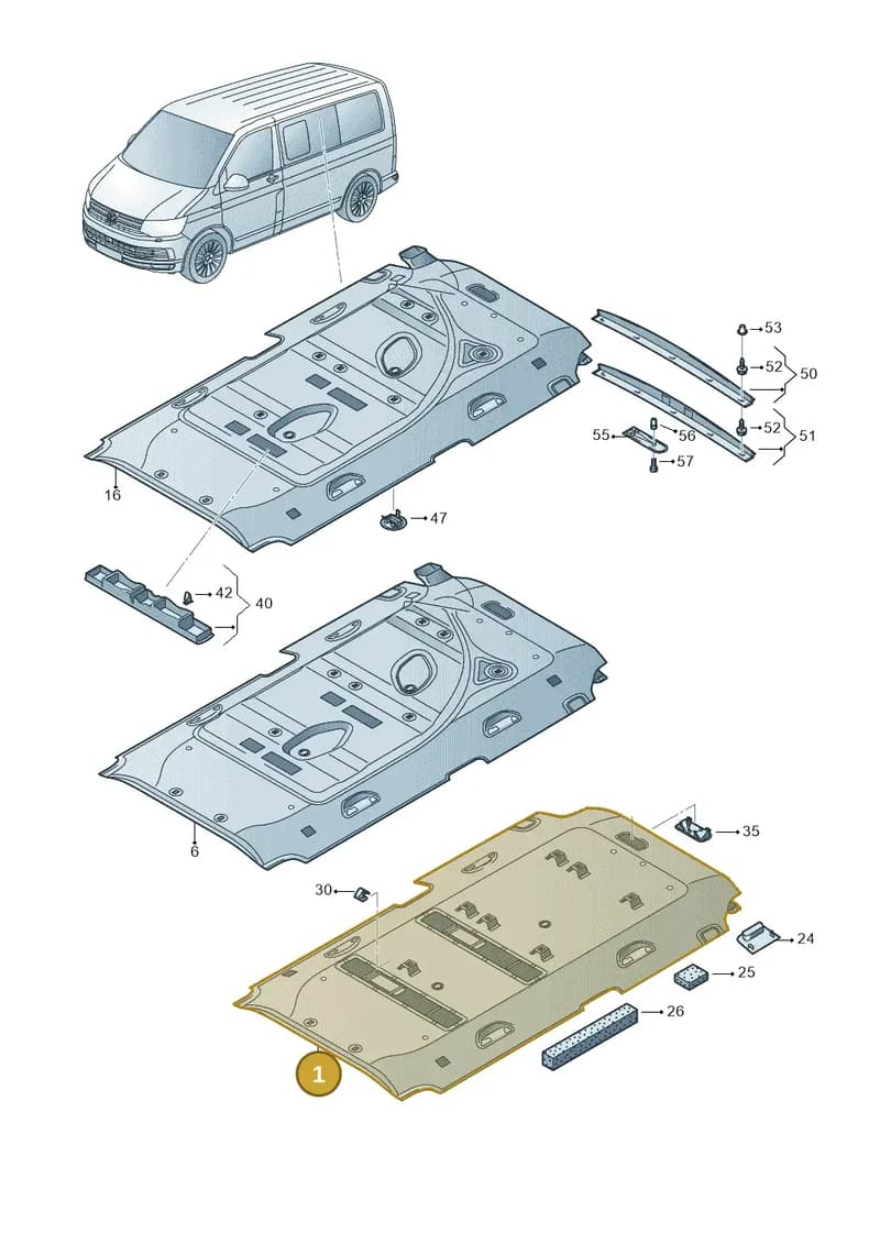7E5867503B6K8 — Volkswagen Caravelle (2015-2019) diagram 861867650, position 1