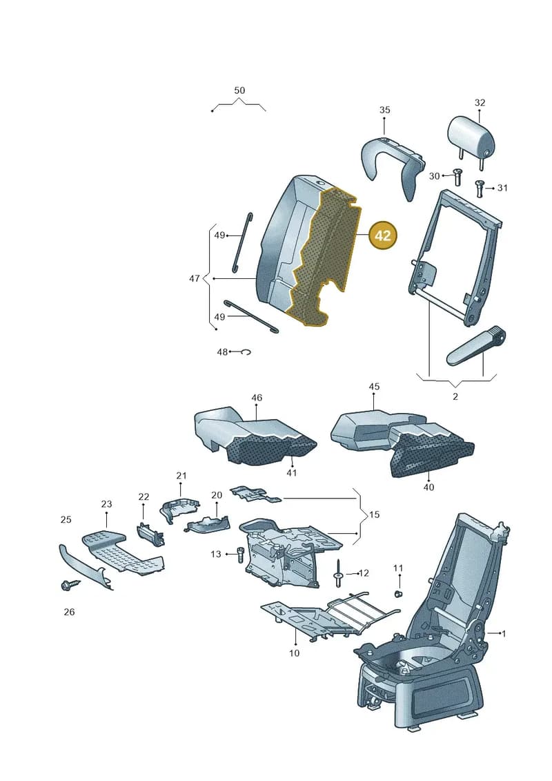 7E5883775B — Volkswagen Transporter Multivan (2019-2024) diagram 679883350, position 42
