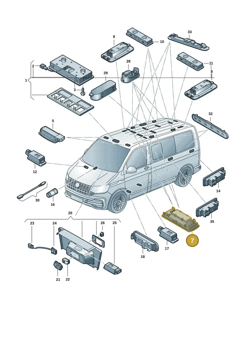 7E5947291CY20 — Volkswagen Caravelle (2019-2024) diagram 7ep947000, position 7