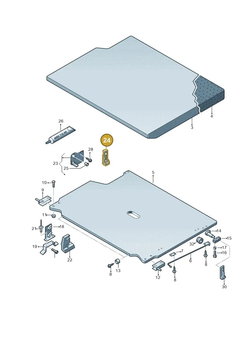 7E7067110A92W — Volkswagen California Camper (2009-2011) diagram 452067500, position 24