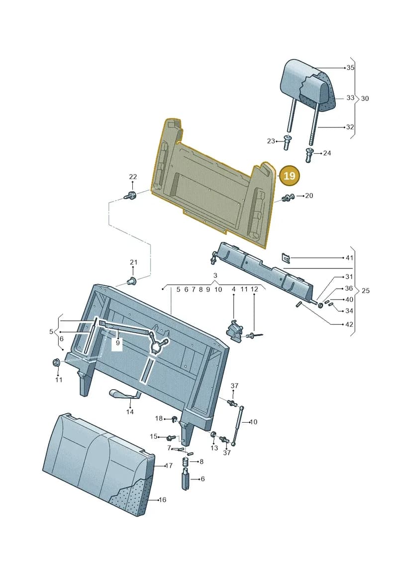 7E7067361ENA2 — Volkswagen Caravelle (2019-2024) diagram 871067360, position 19