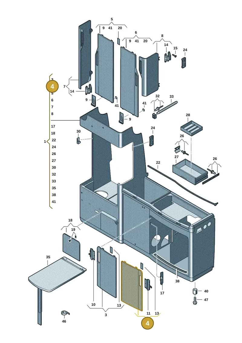 7E7068017 — Volkswagen Caravelle (2019-2024) diagram 7ep068000, position 4