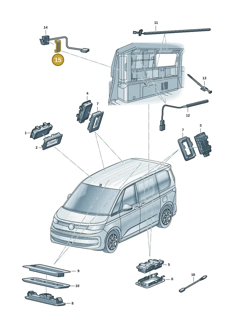 7E7068717A — Volkswagen Multivan (2021-2025) diagram 7t0947010, position 15