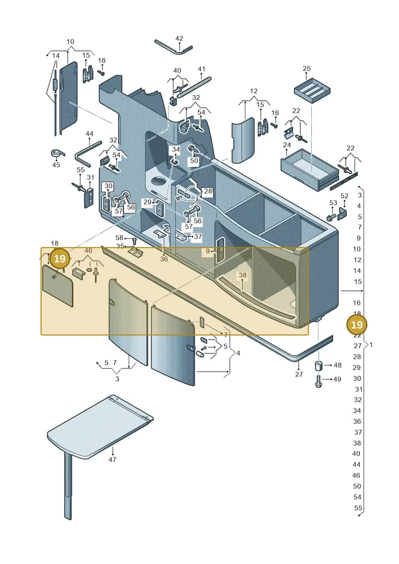 7E7098727 — Volkswagen California (2015-2019) diagram 613068000, position 19