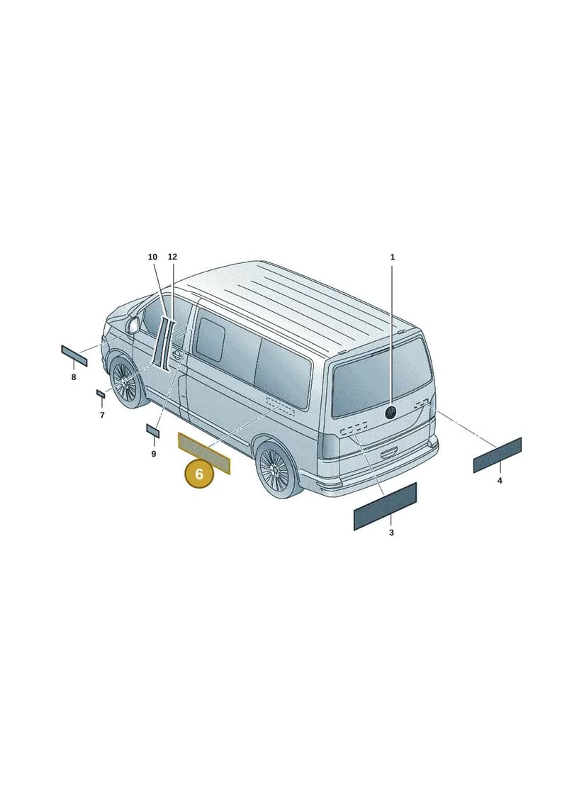 7E7854433DMLE — Volkswagen Caravelle (2019-2024) diagram 7em853080, position 6
