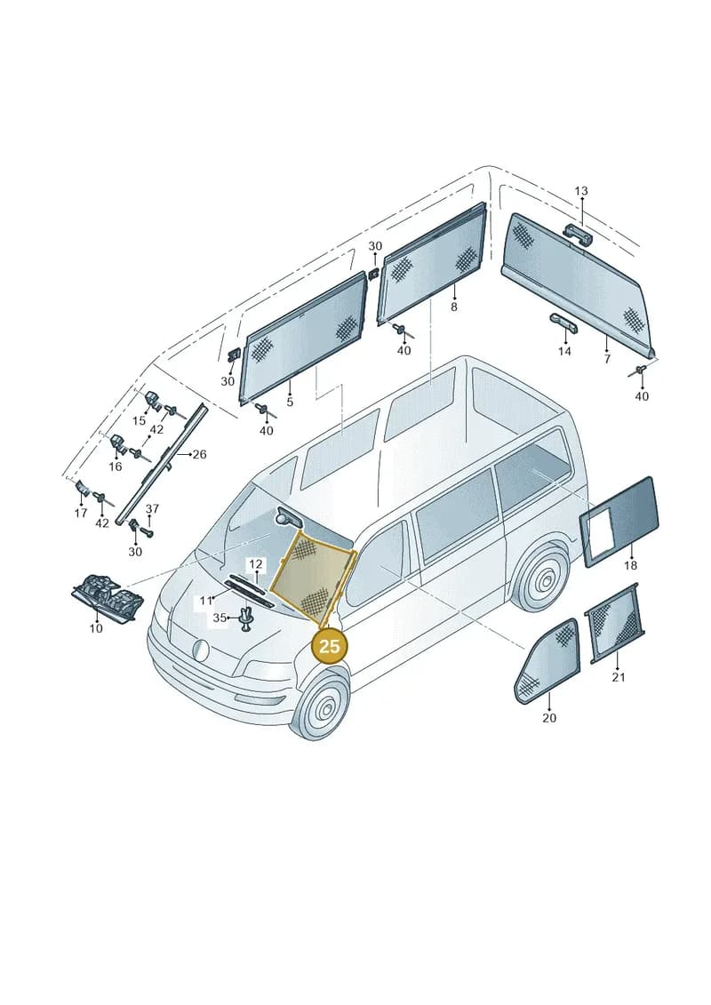 7E7861951F — Volkswagen California (2015-2019) diagram 871861100, position 25