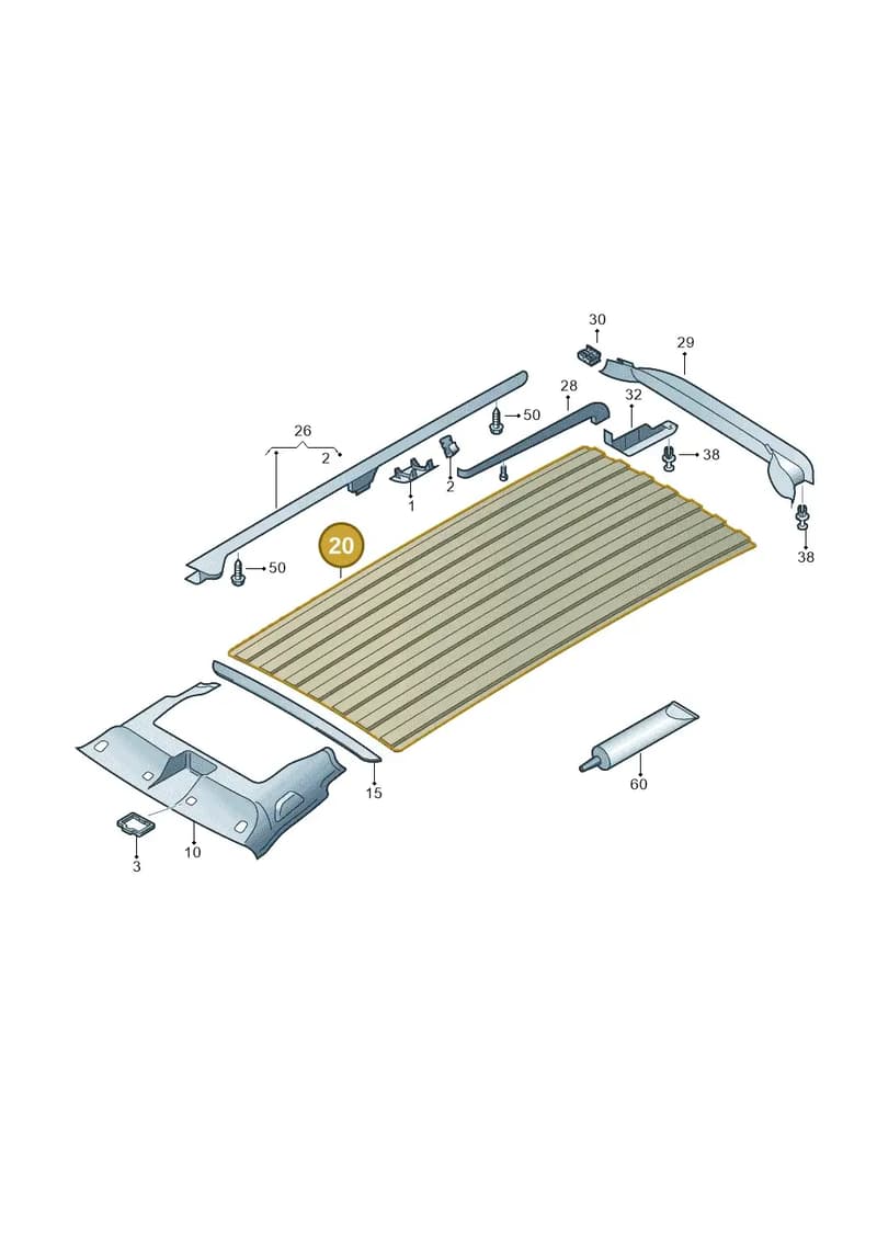 7E7867565A — Volkswagen Caravelle (2019-2024) diagram 871867055, position 20