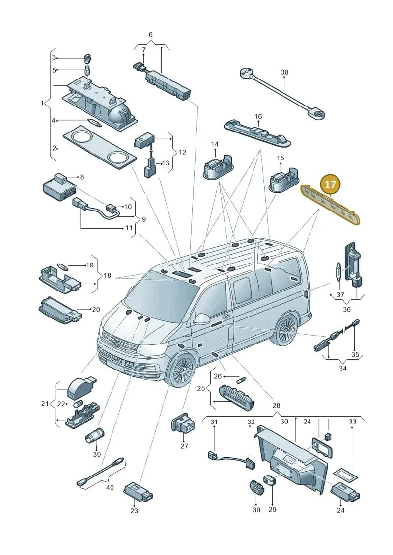 7E7947111A — Volkswagen California (2015-2019) diagram 871947010, position 17