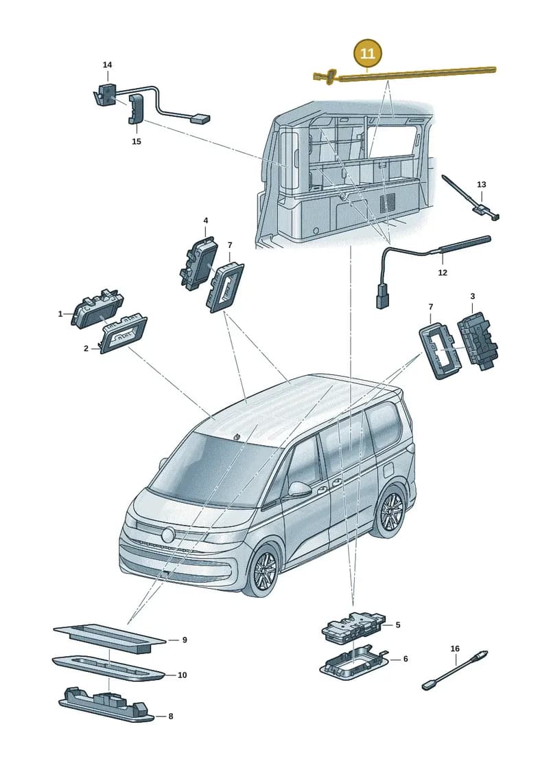 7E7947114 — Volkswagen Multivan (2021-2025) diagram 7t0947010, position 11