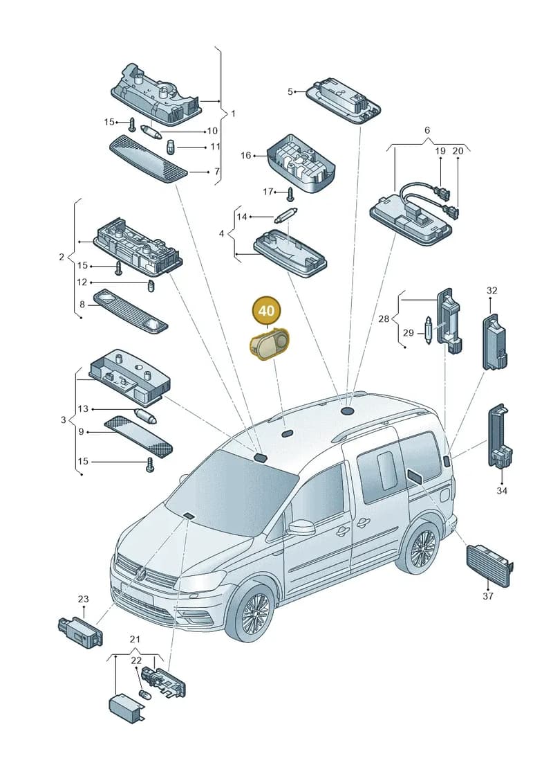 7E7947295F — Volkswagen Caddy (2015-2020) diagram 866947020, position 40