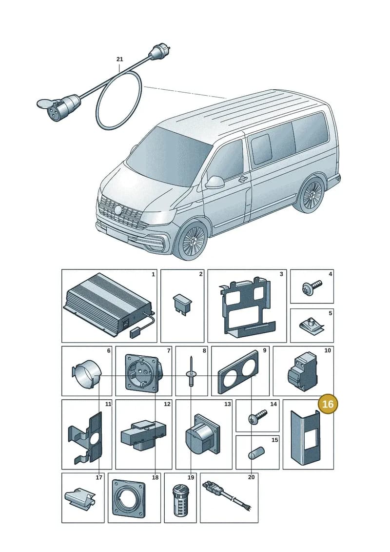 7E8937065 — Volkswagen Caravelle (2019-2024) diagram 7ep937100, position 16