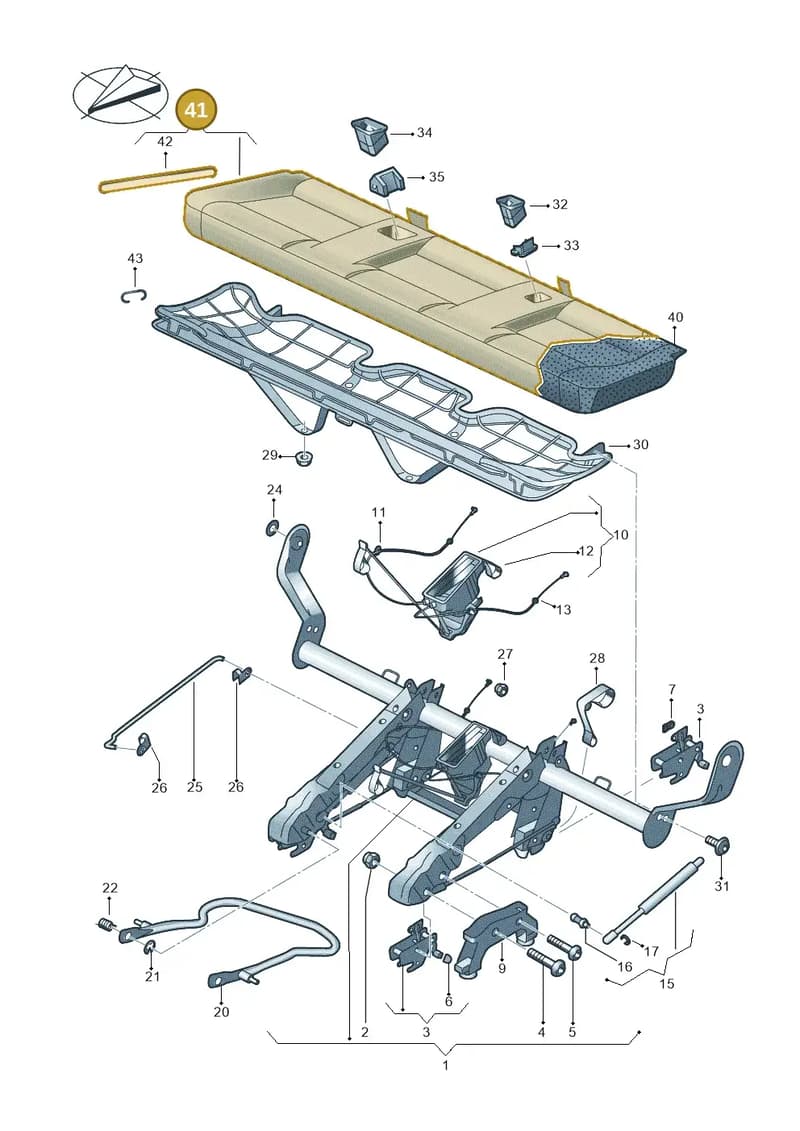 7E9885405TZPQ — Volkswagen Caravelle (2019-2024) diagram 861885000, position 41