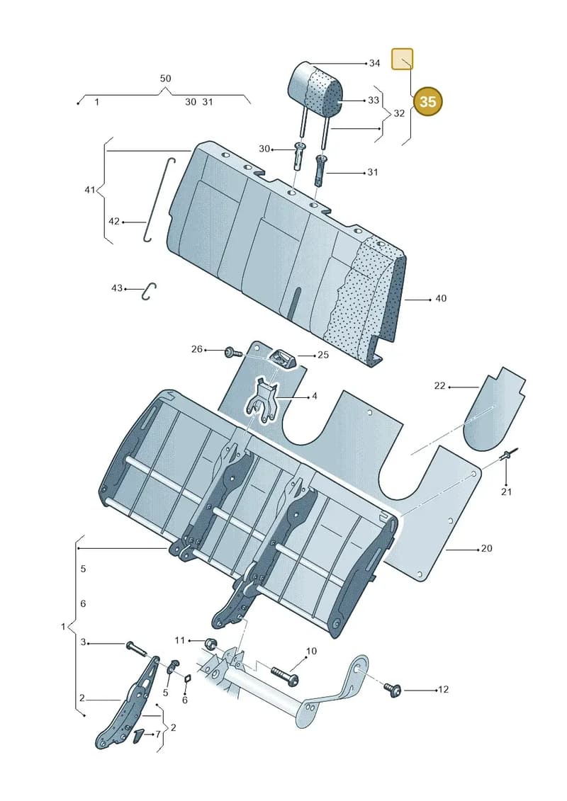 7F0881903AEMW6 — Volkswagen Caravelle (2019-2024) diagram 410885500, position 35