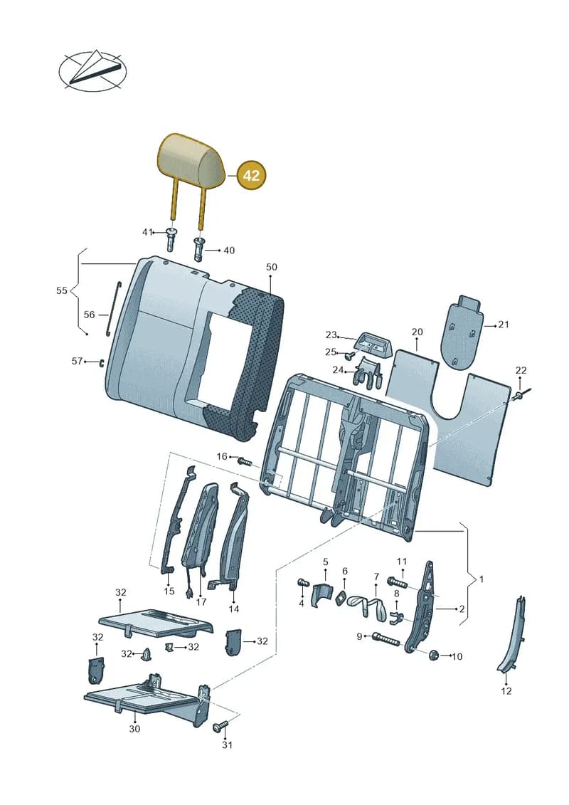 7F0881903AEMW6 — Volkswagen Caravelle (2019-2024) diagram 861881200, position 42