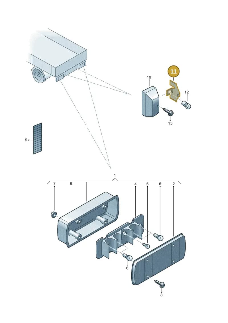 7F0943117 — Volkswagen Transporter Single Cab (2015-2019) diagram 732945000, position 11