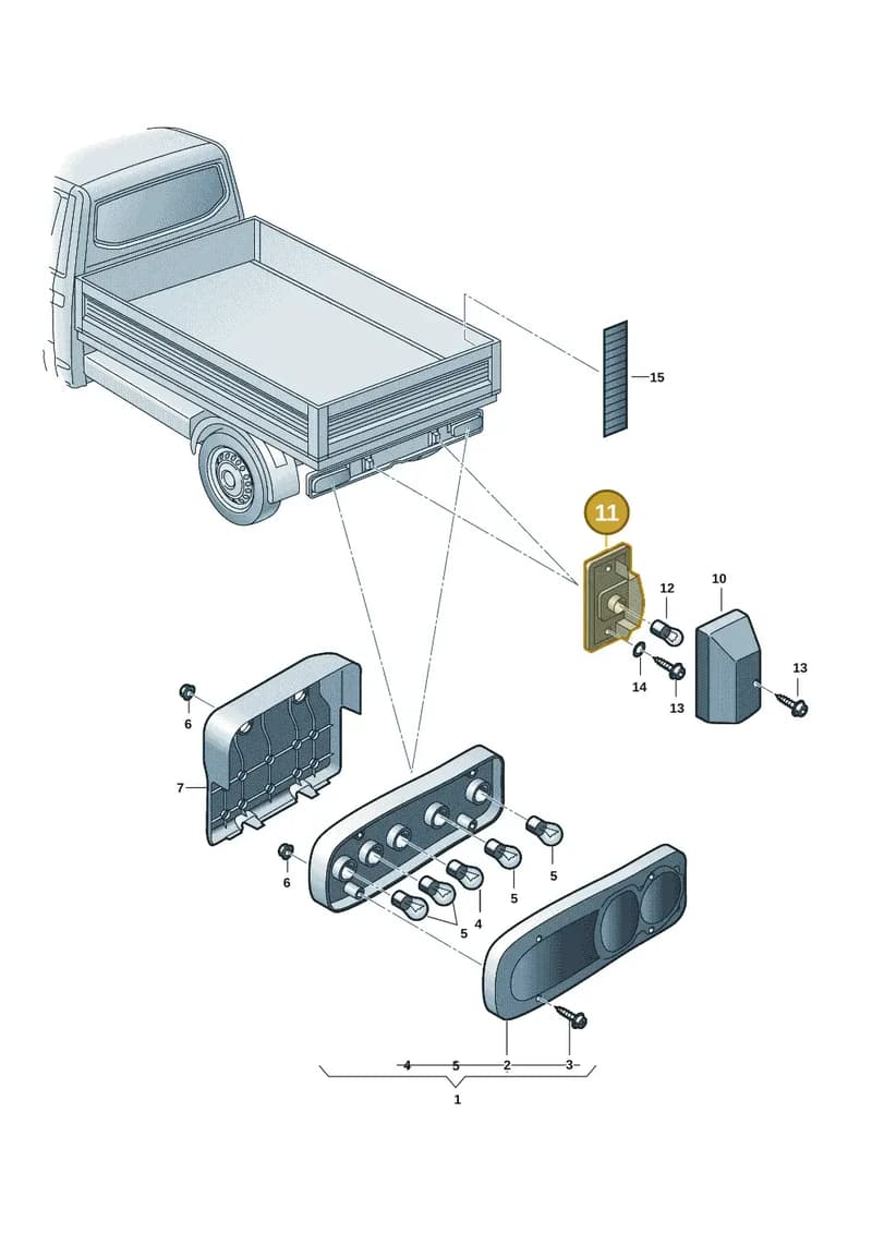 7F0943117 — Volkswagen Transporter Single Cab (2019-2024) diagram 7fp945000, position 11